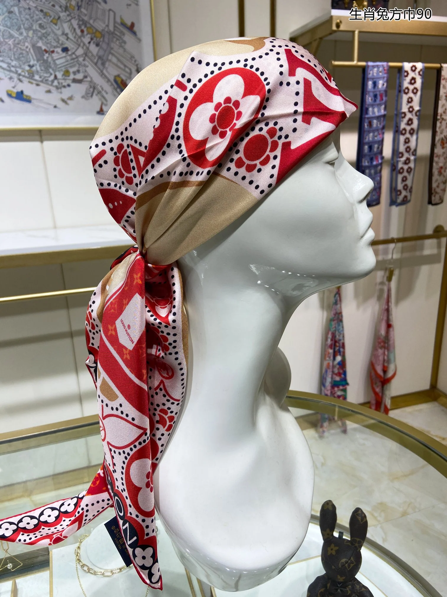 Hermes - Квадратный шарф с изображением кролика по знаку зодиака - 90-100 см - Высококачественный шелк саржевого переплетения