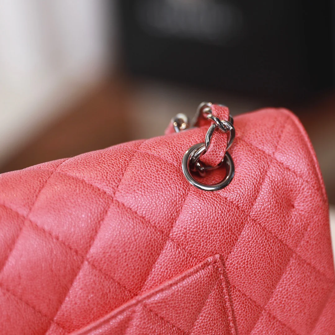 Сумка Chanel Spring/Summer 2019 Ant Pattern CF с перламутровой розовой серебряной пряжкой - 25 см