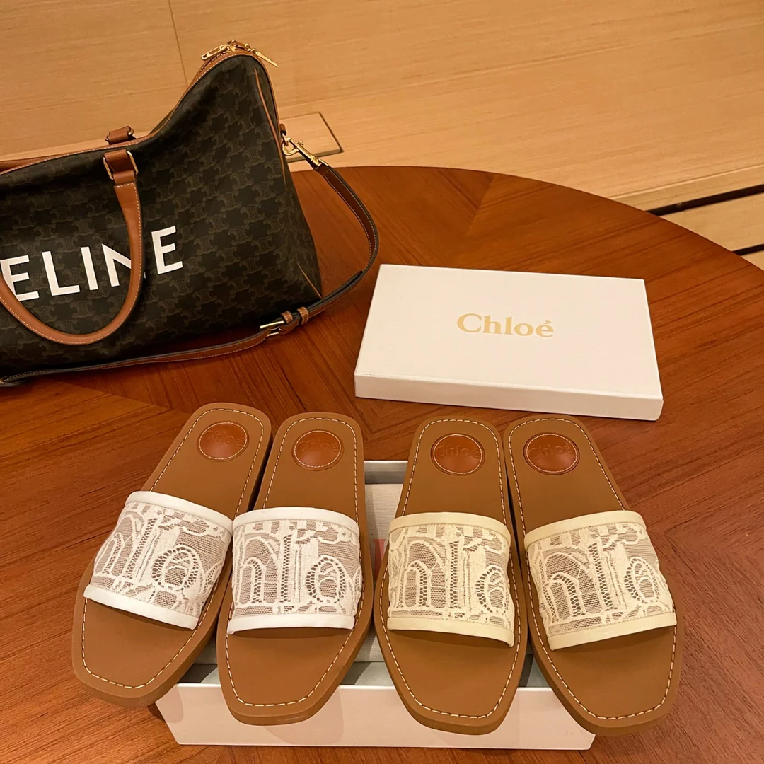 Туфли Chloe - Chloe - вышитые - тапочки - белые