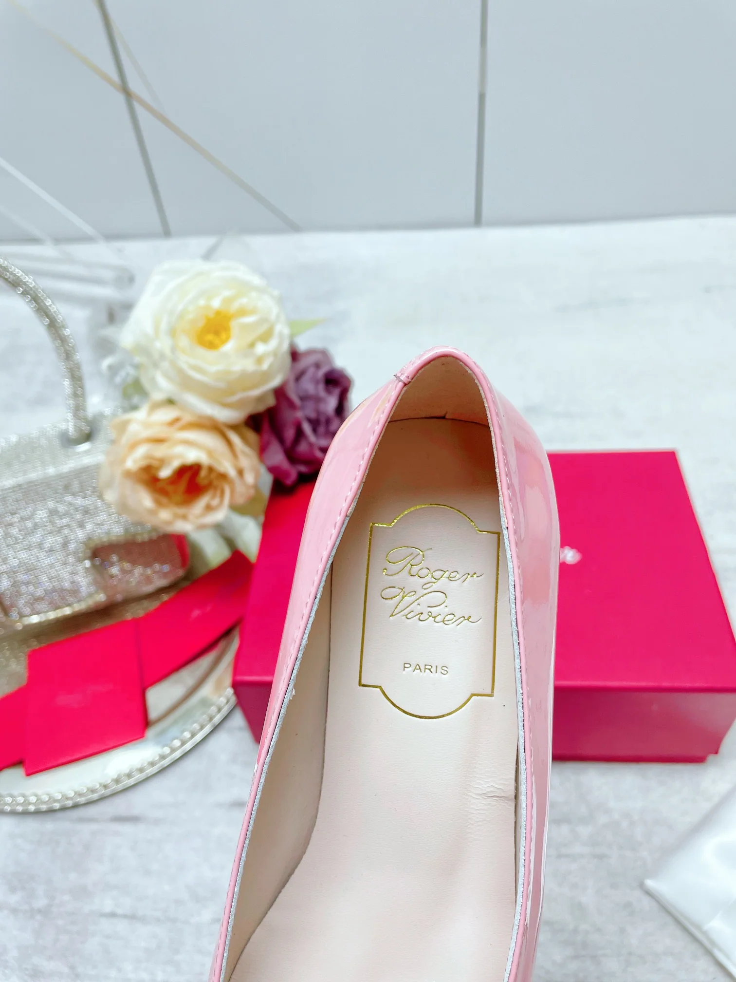 Обувь RV - Новинка ранней весны 2023 года - Элегантные туфли на низком каблуке - Розовые