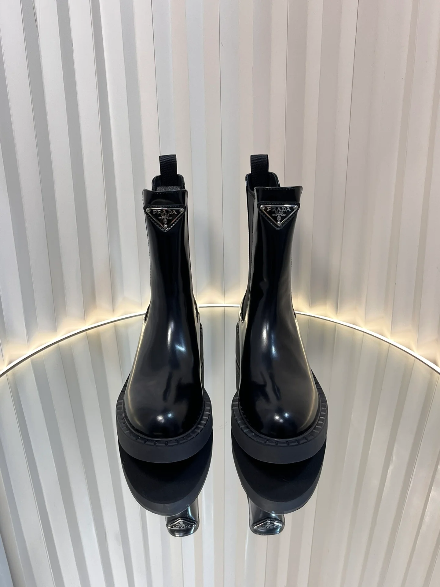 Ботильоны на платформе Prada 2024 - Черные - 1