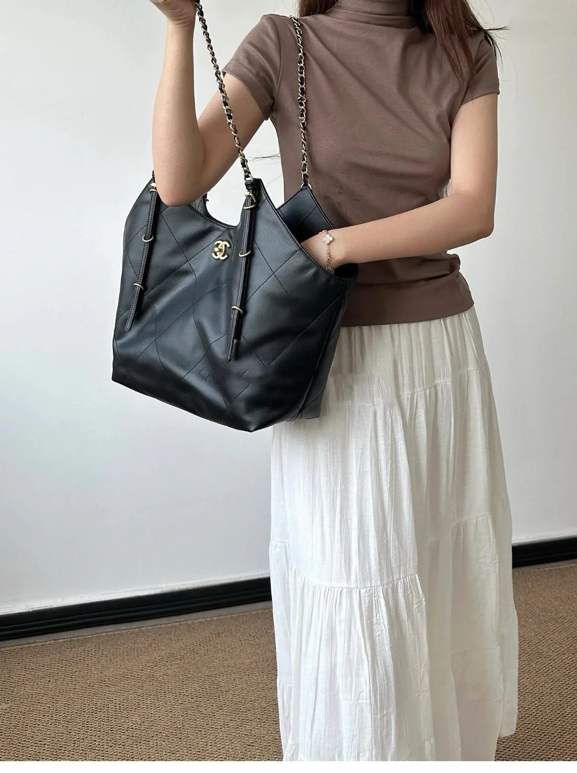 Большая сумка-шоппер 25s - черная