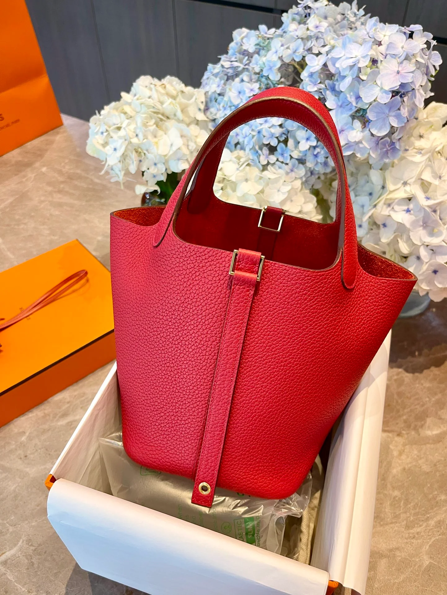 Пряжка Hermes Picotin 18tc Flag Red Gold