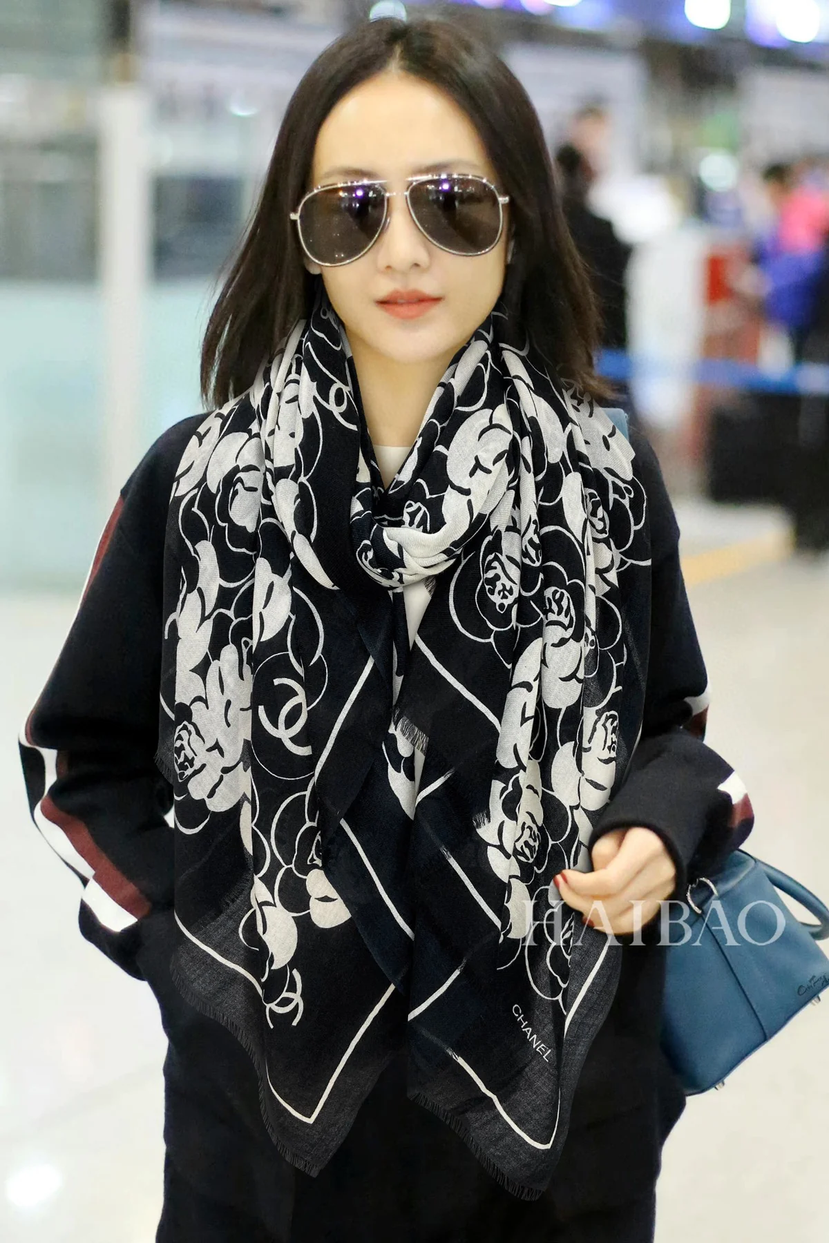 Длинный шарф Chanel Camellia - 110-200 см - 100% - Кашемир премиум-класса