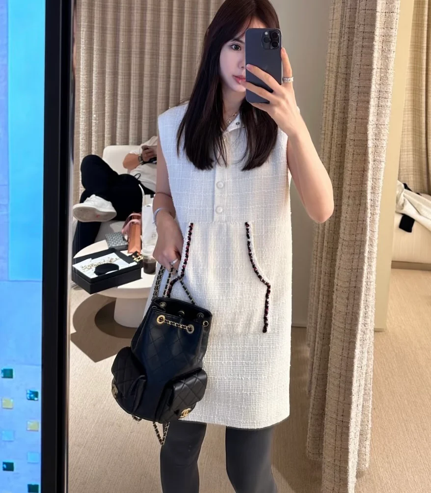 Рюкзак Chanel 25c на завязках - черный