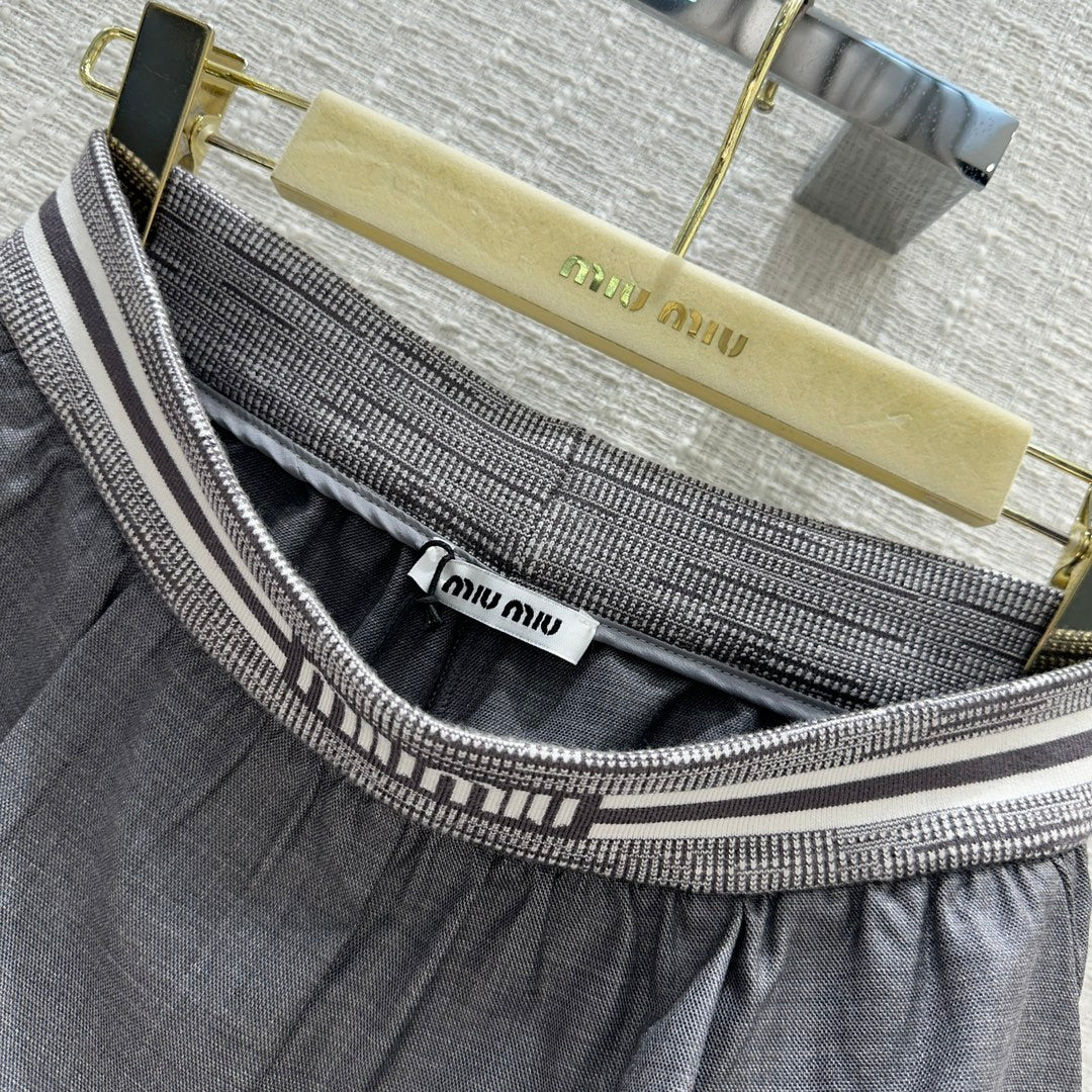 Miu Miu - 2404-24 Новинка ранней весны - Серые прямые брюки с широкими штанинами