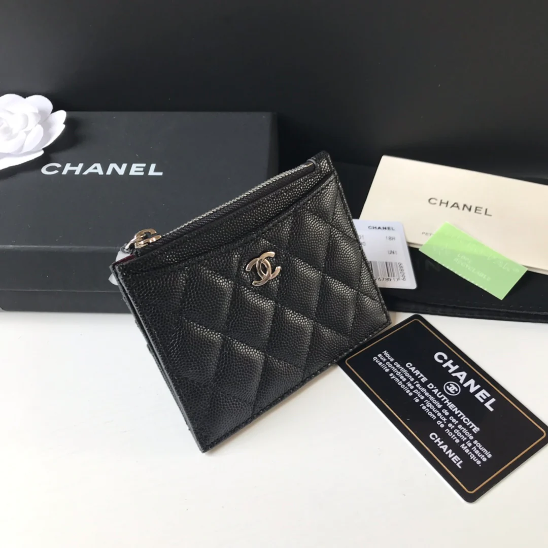 Кардхолдер Chanel на молнии - плоский кардхолдер - 3 шт.