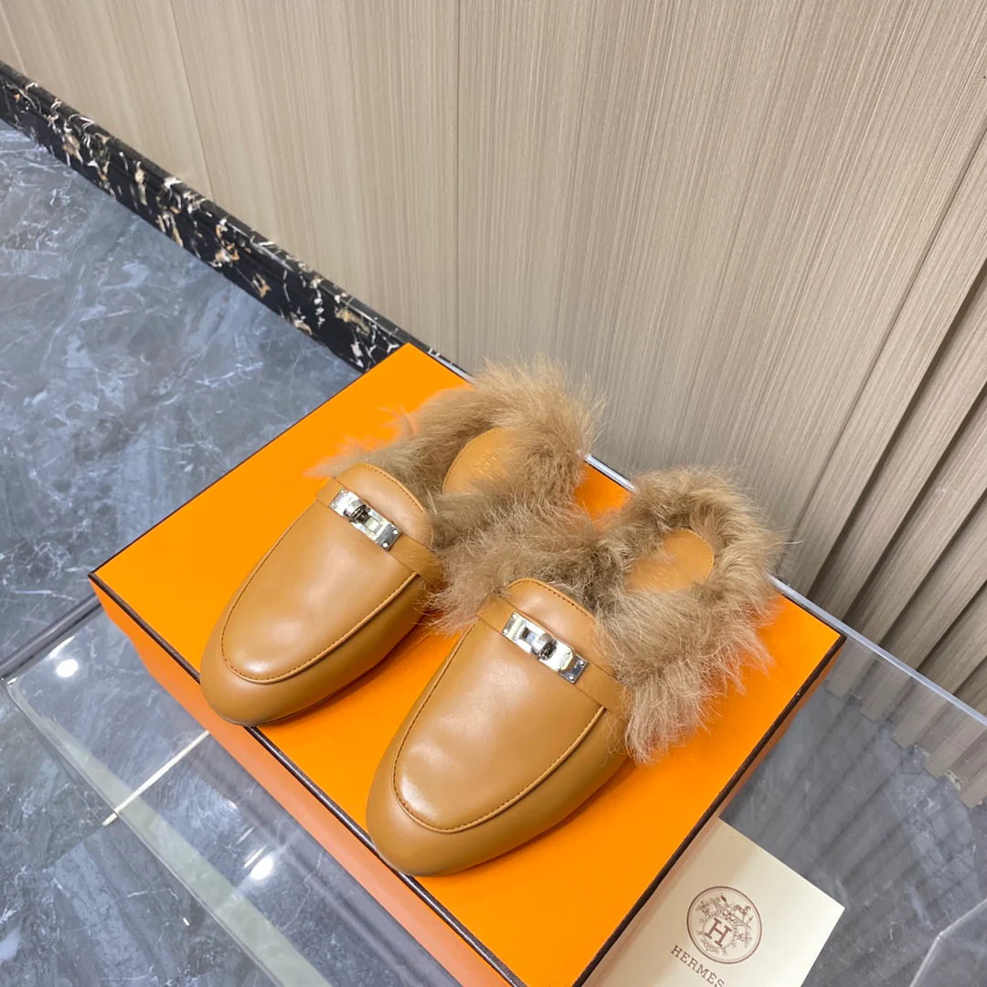 Классические лоферы Hermes - верблюжий цвет