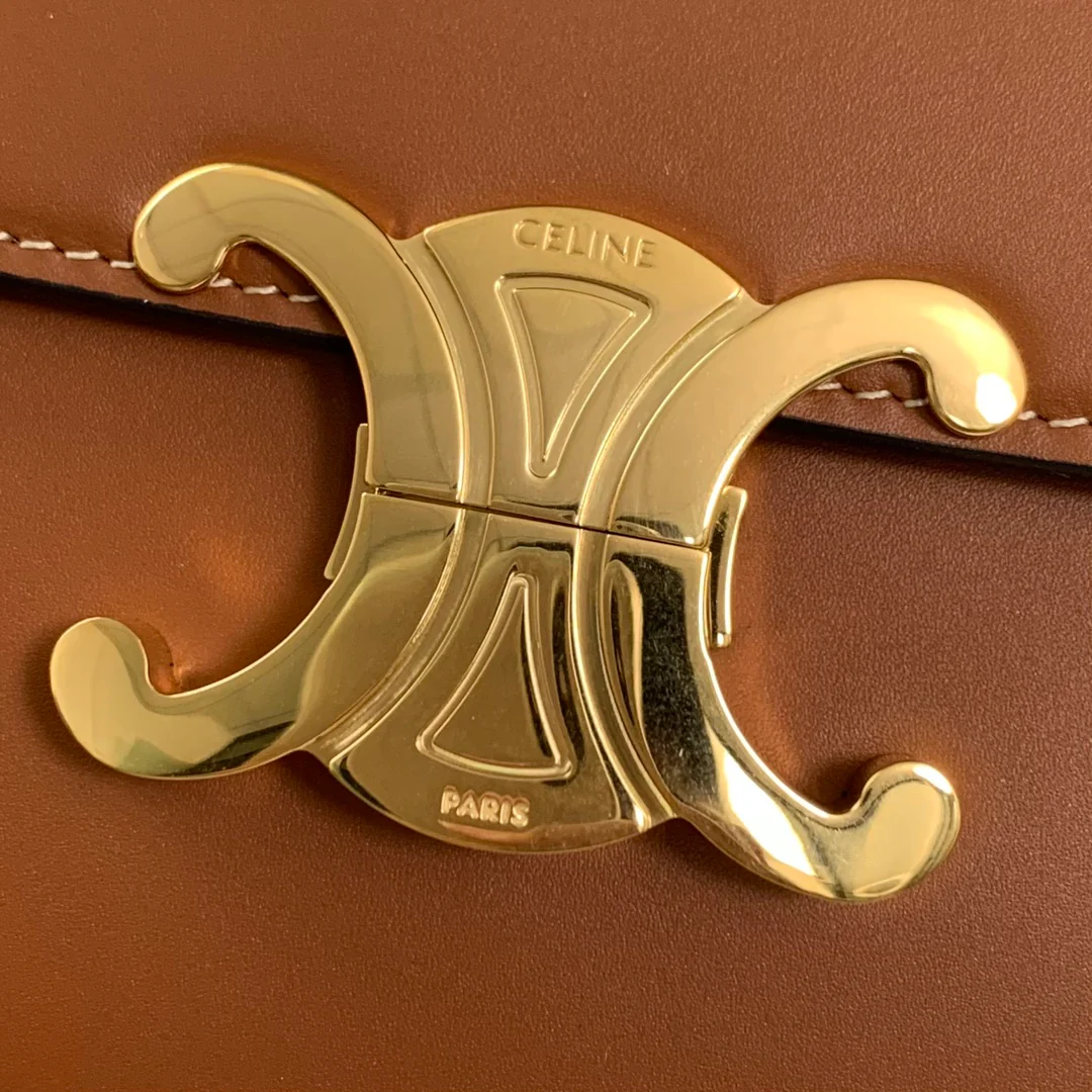 Сумка-конверт Celine через плечо - бежево-коричневая