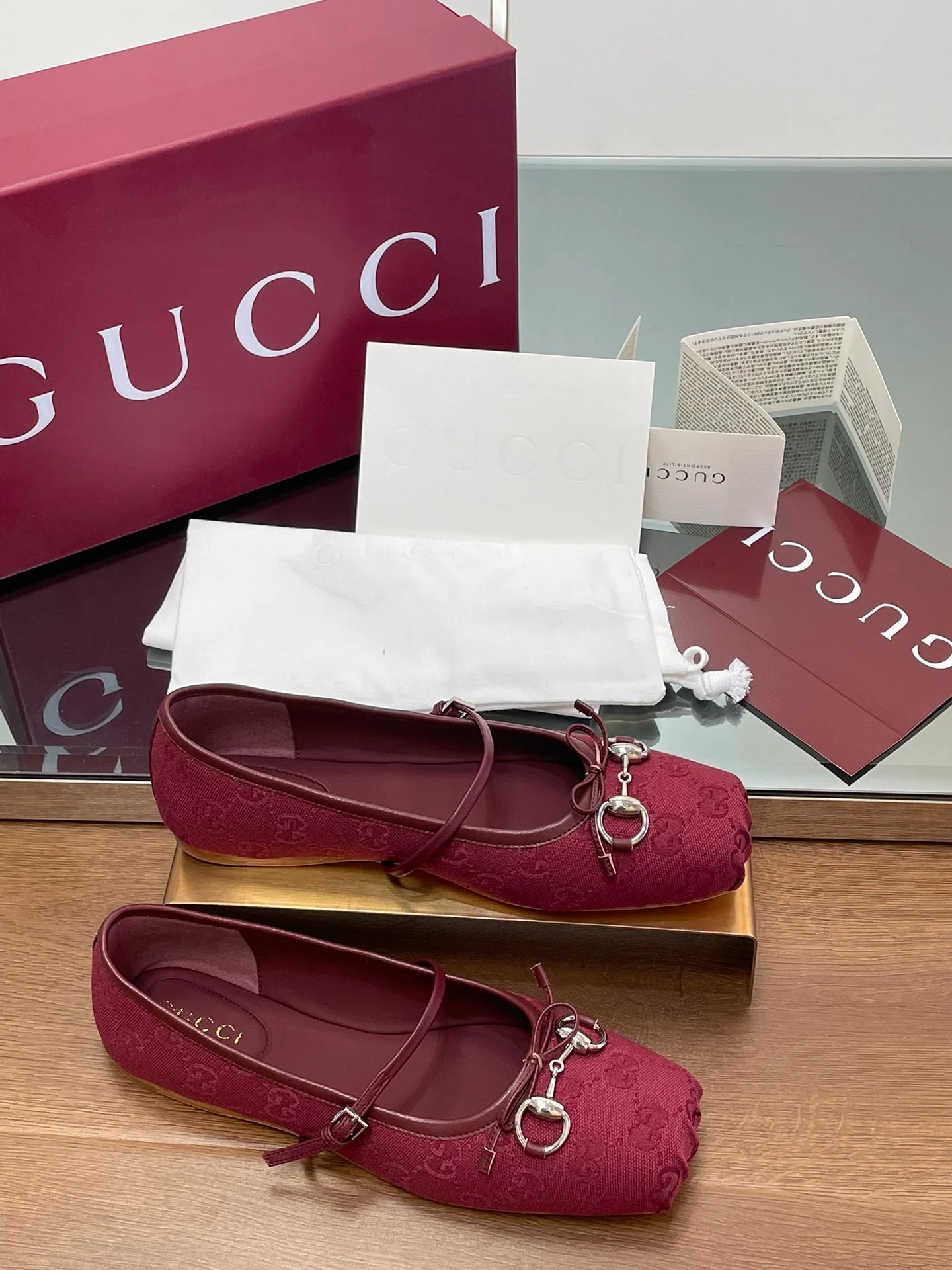 Балетки Gucci 2024 - красные