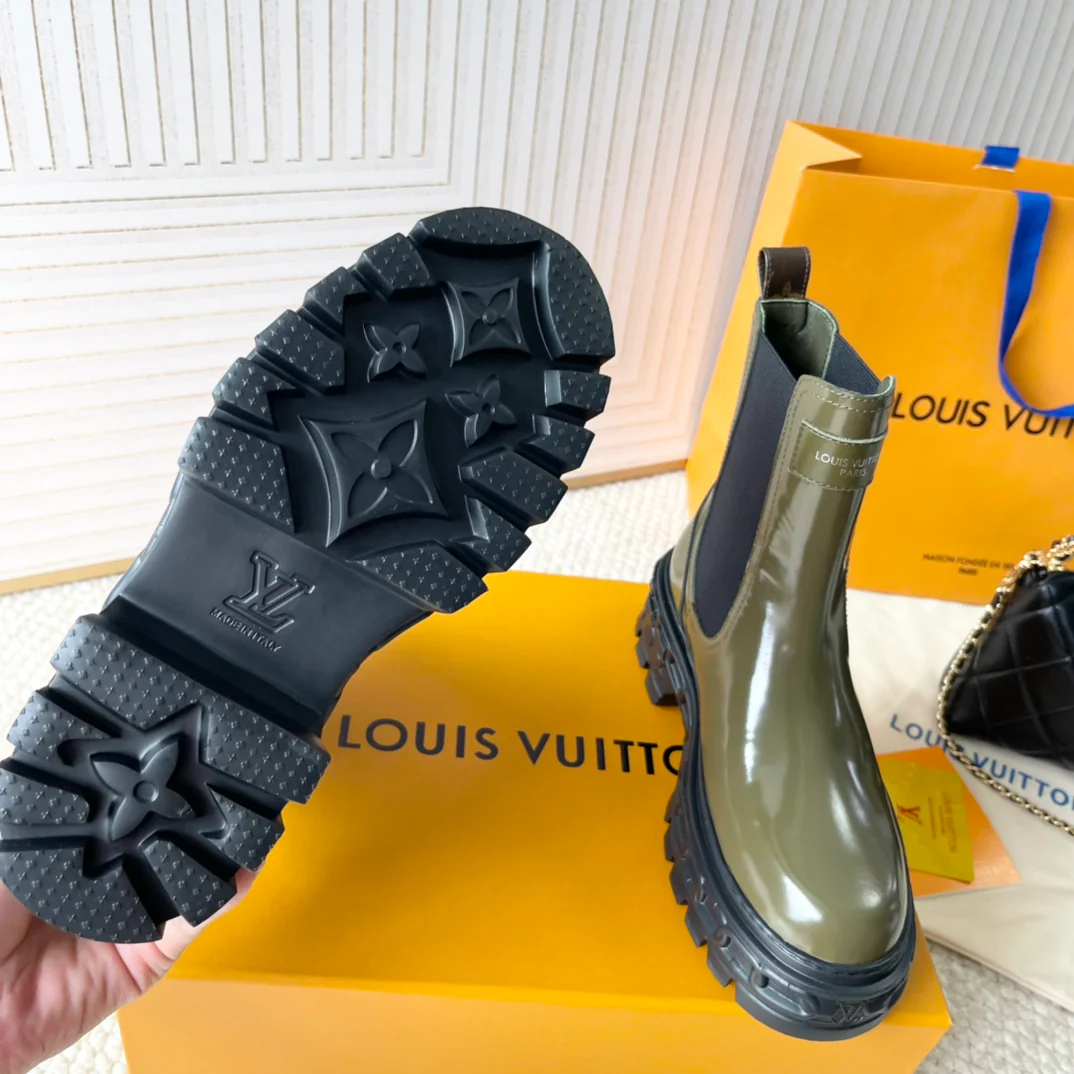 Ботильоны на платформе LV-2024 - темно-зеленые