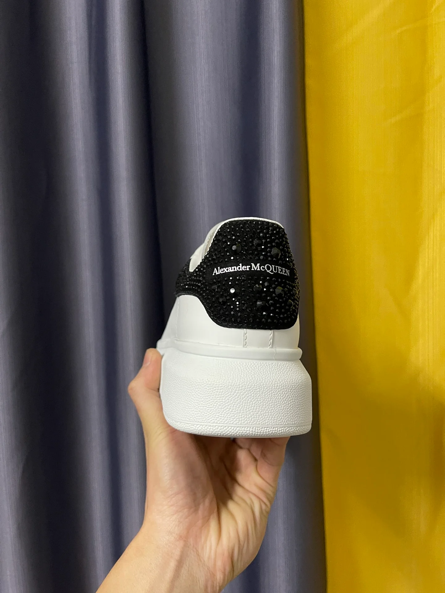 Классические белые кроссовки McQueen - унисекс - каблук Black Diamond - премиум-издание