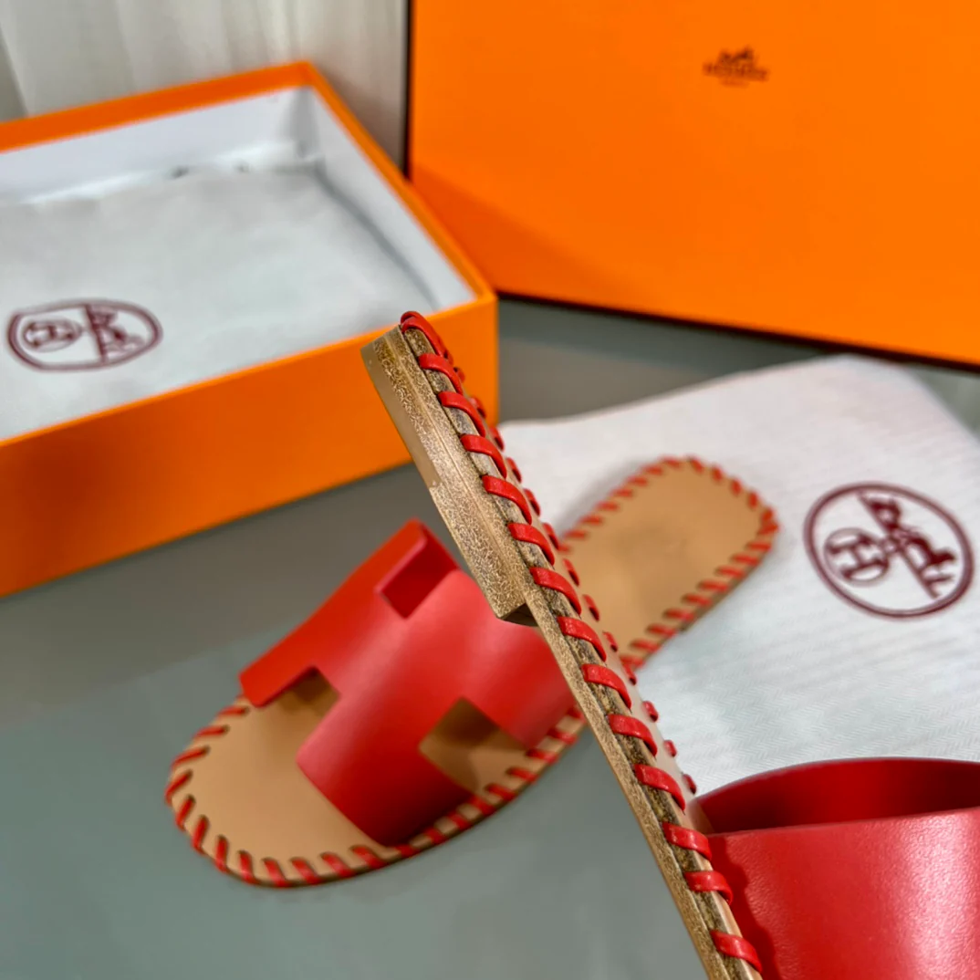 Плоские тапочки ручной работы Hermes