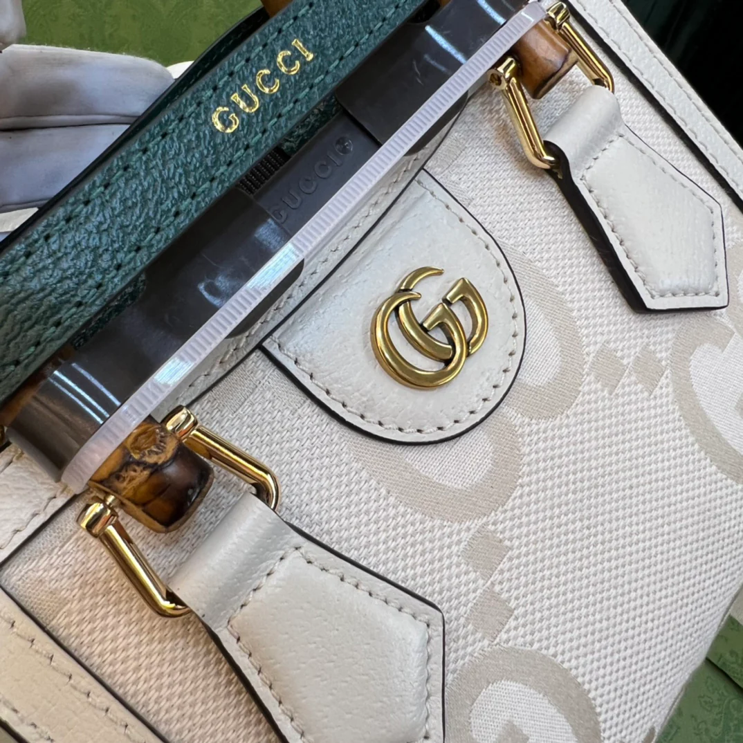 Сумка Gucci из бамбука - 20x16x10 см - белая