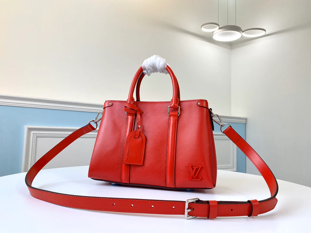 m55613-LV-Twist-Tote Handbag-Red