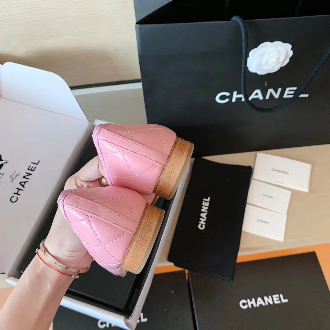 Классические балетки Chanel - розовые