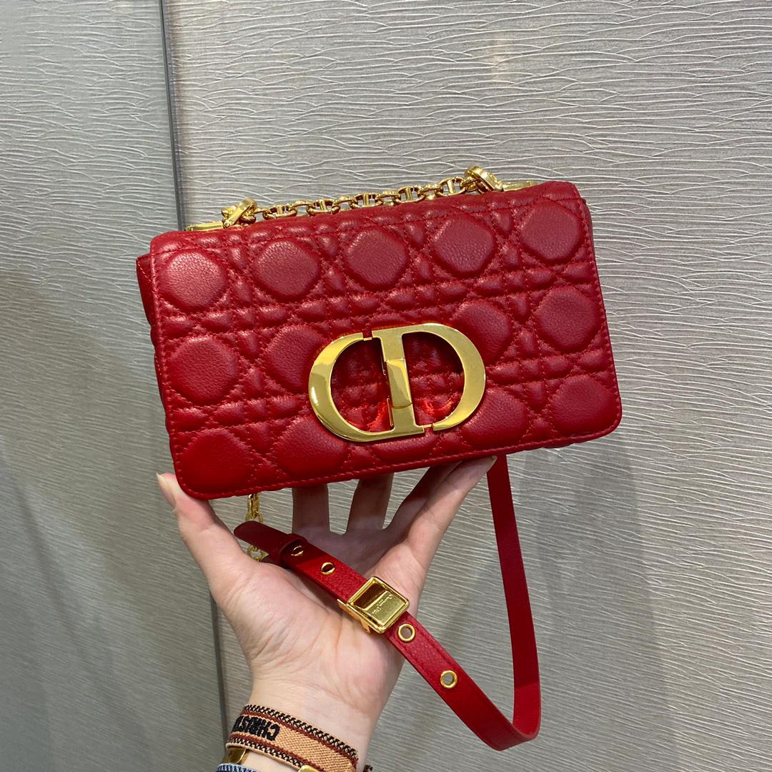 Dior-Caro-Small 20cm-Red Calfskin-1