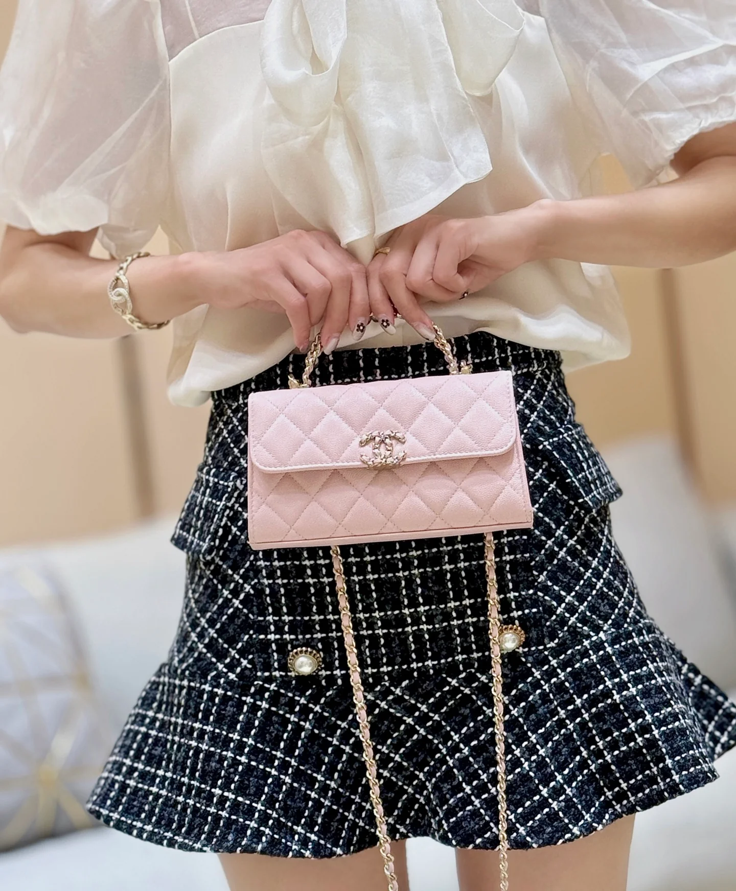 Сумка Chanel 25s Kelly Handle Bag - светло-розовая