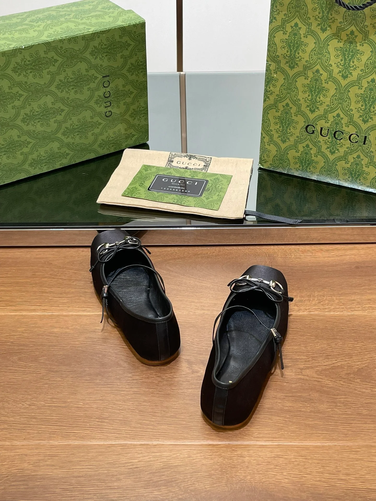 Балетки Gucci 2024 Ballet Step Buckle Flats - черные