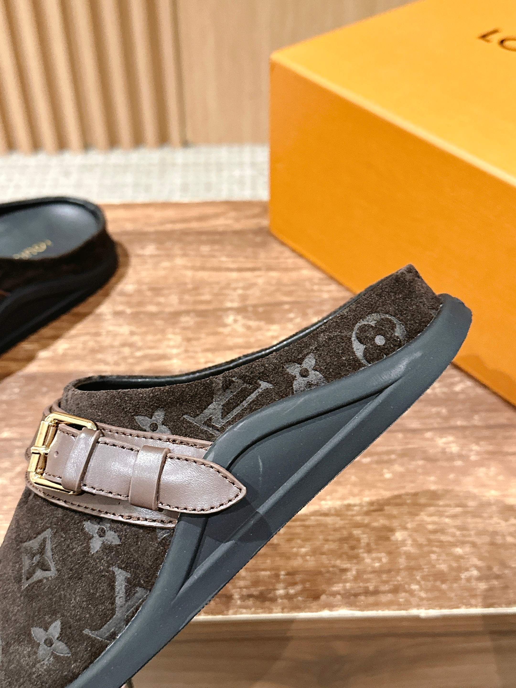 Сандалии LV Birkenstocks - Замшевые - Кофейно-коричневые