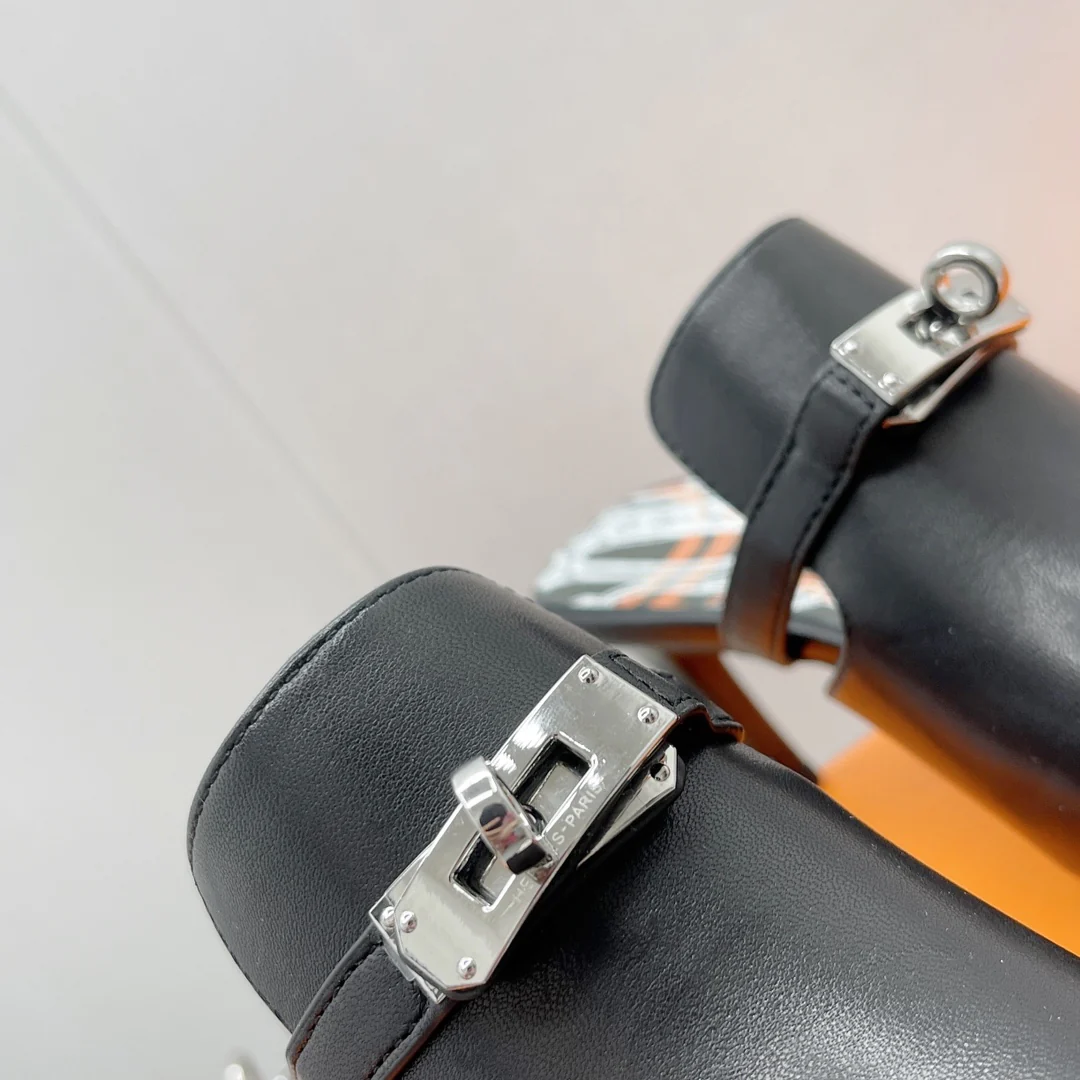 Новинка сезона осень/зима 2022 от Hermes - Шлепанцы на высоком каблуке с открытым носком - 3