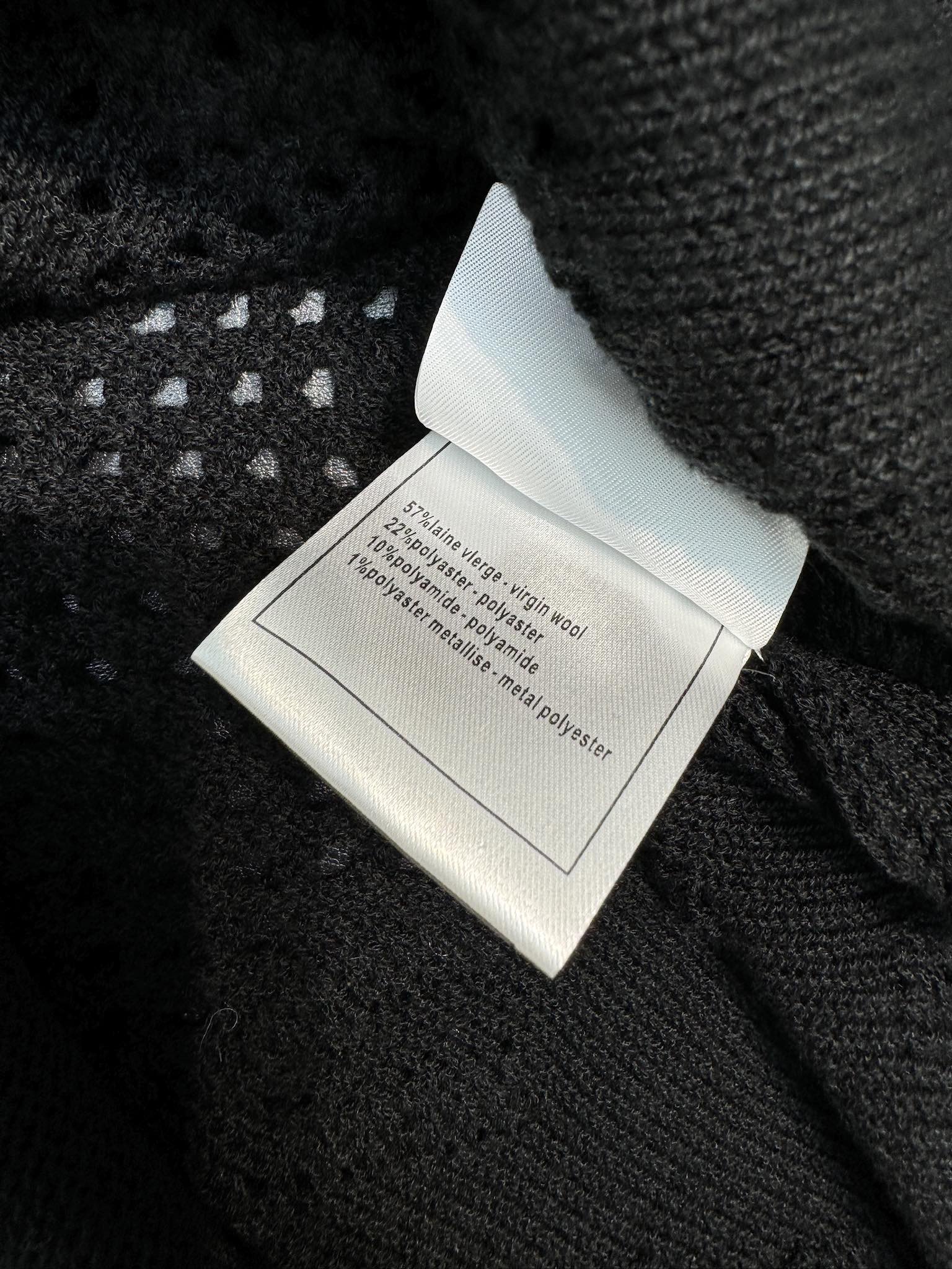 Chanel - 2403-24 Новейший элегантный вязаный комплект ранней весны с ажурным узором - Черный