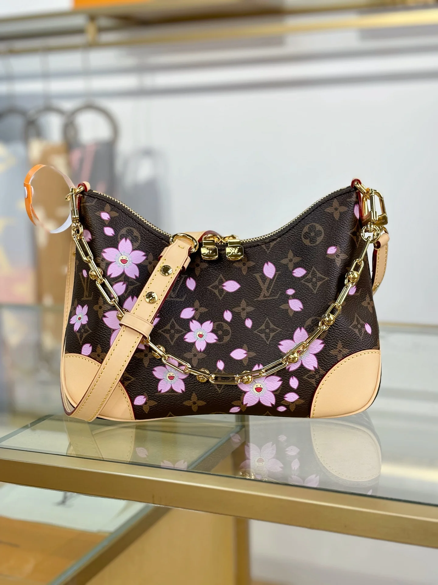 LV-mb163c-tm-boulogne-handbag-small-cherry blossom style