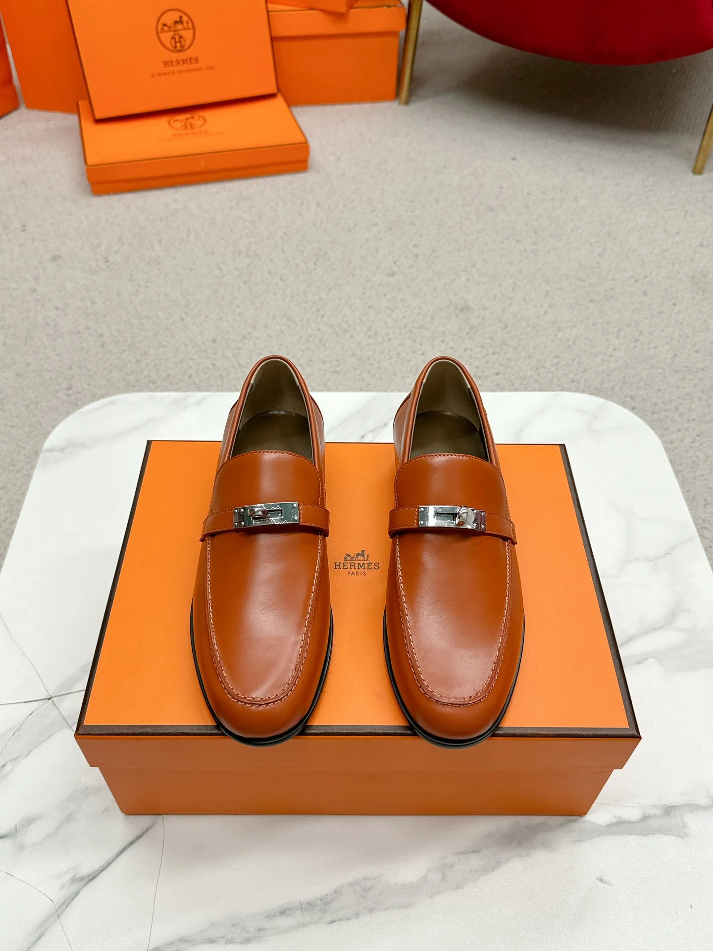 Лоферы Hermes Kelly 2024 - Кофейно-коричневый