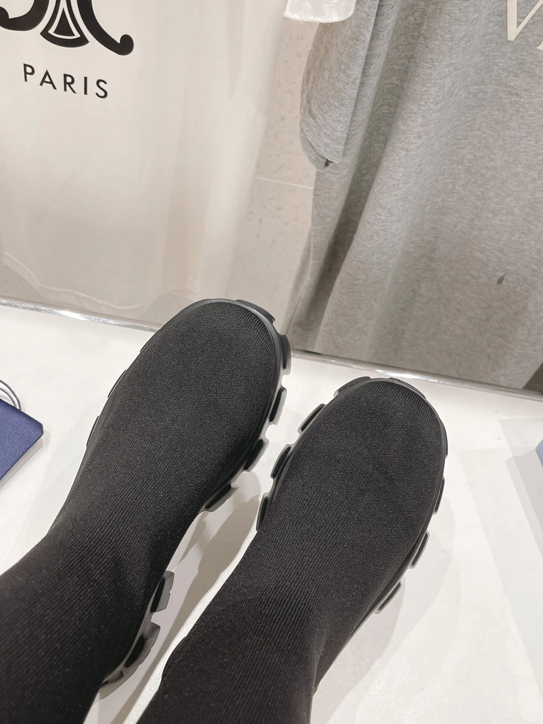 Ботинки на высоком каблуке Prada 2024 - черные