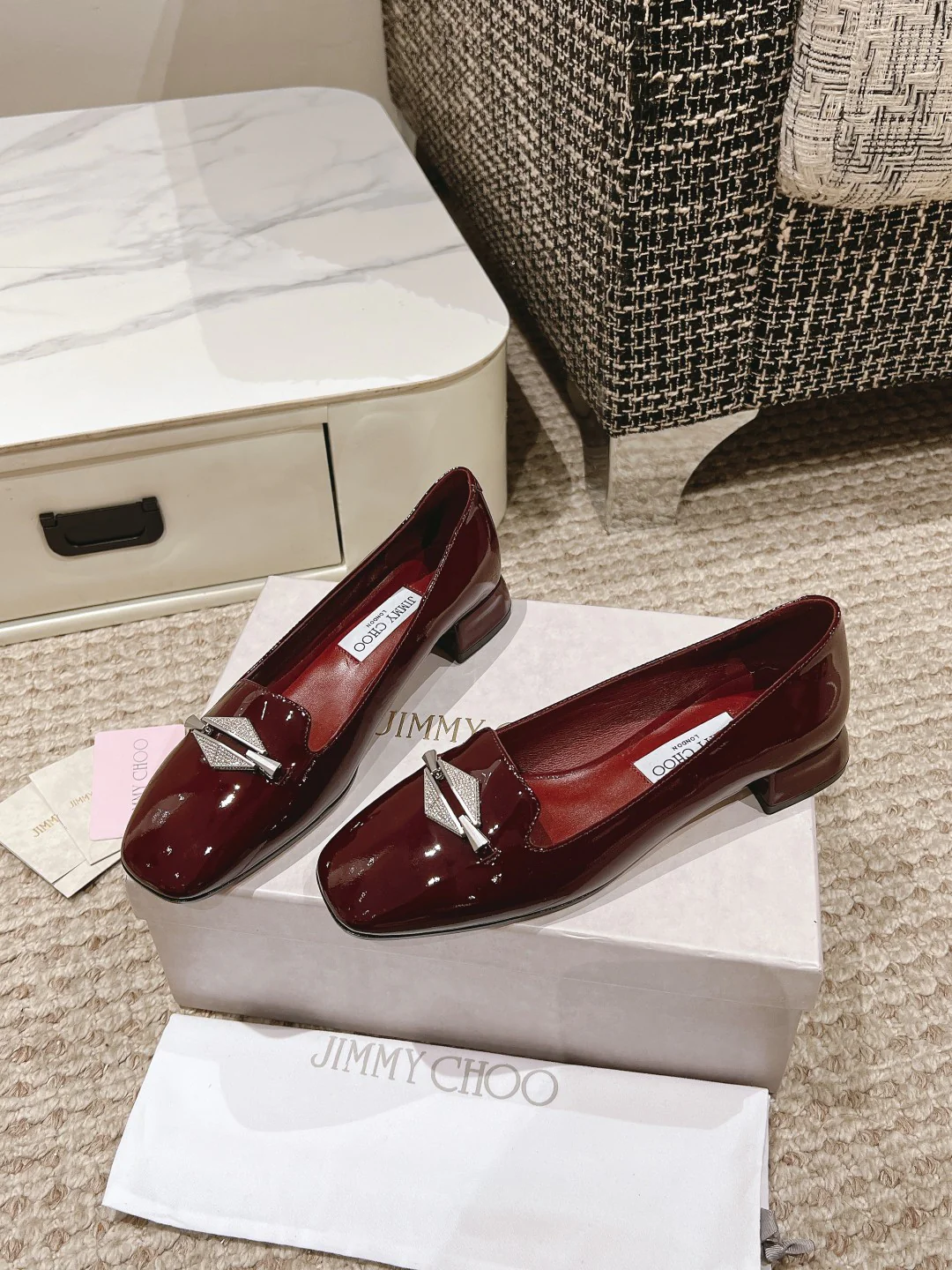 Туфли Jimmy Flat Toe - бордовые