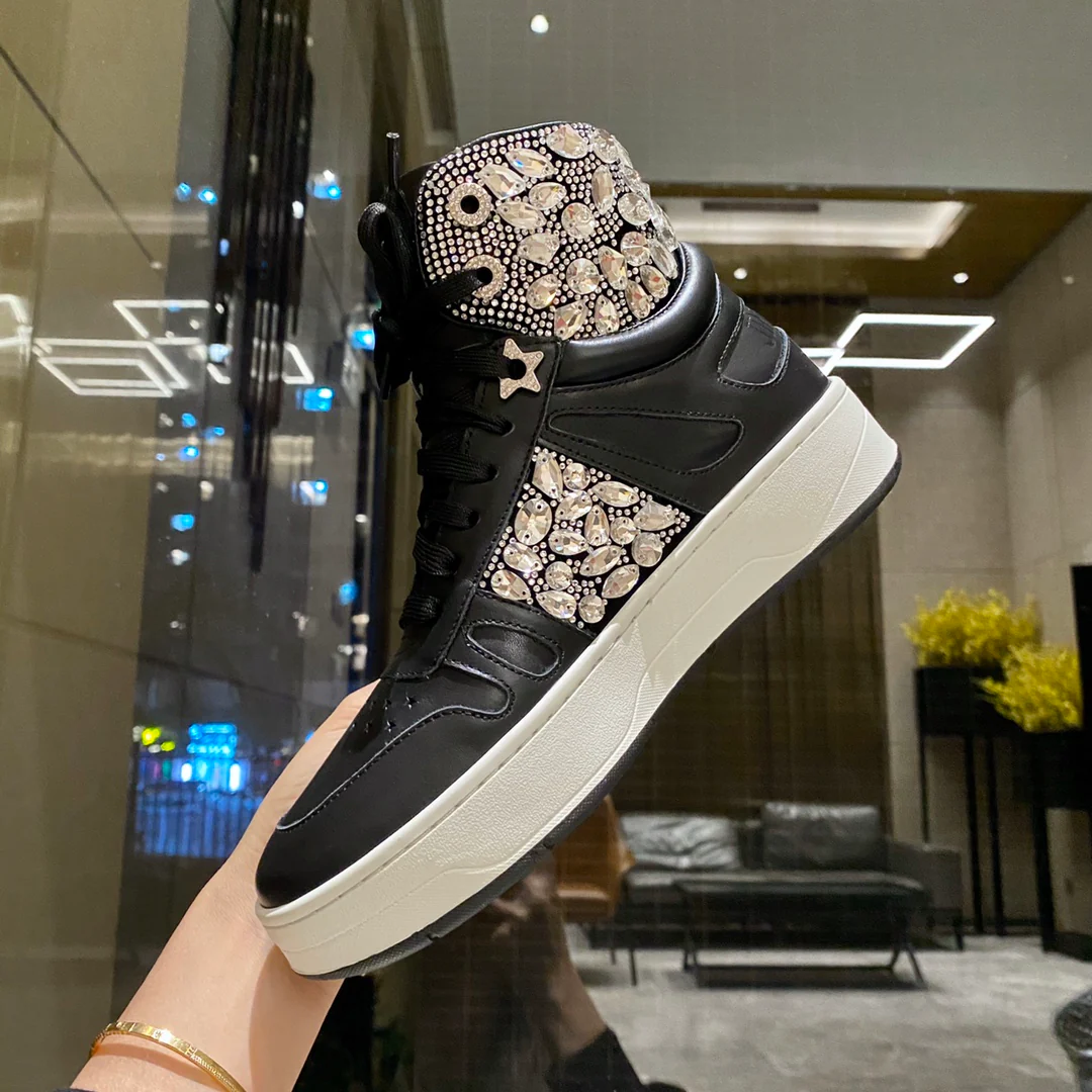 Jimmy - Верх из жемчуга - Платформа - Высокие - Повседневные туфли - Черные - 1