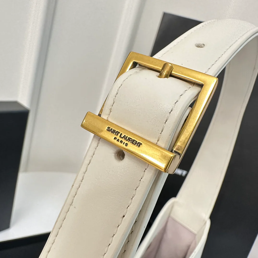 Кожаная сумка через плечо YSL Le 5 A 7 - белая