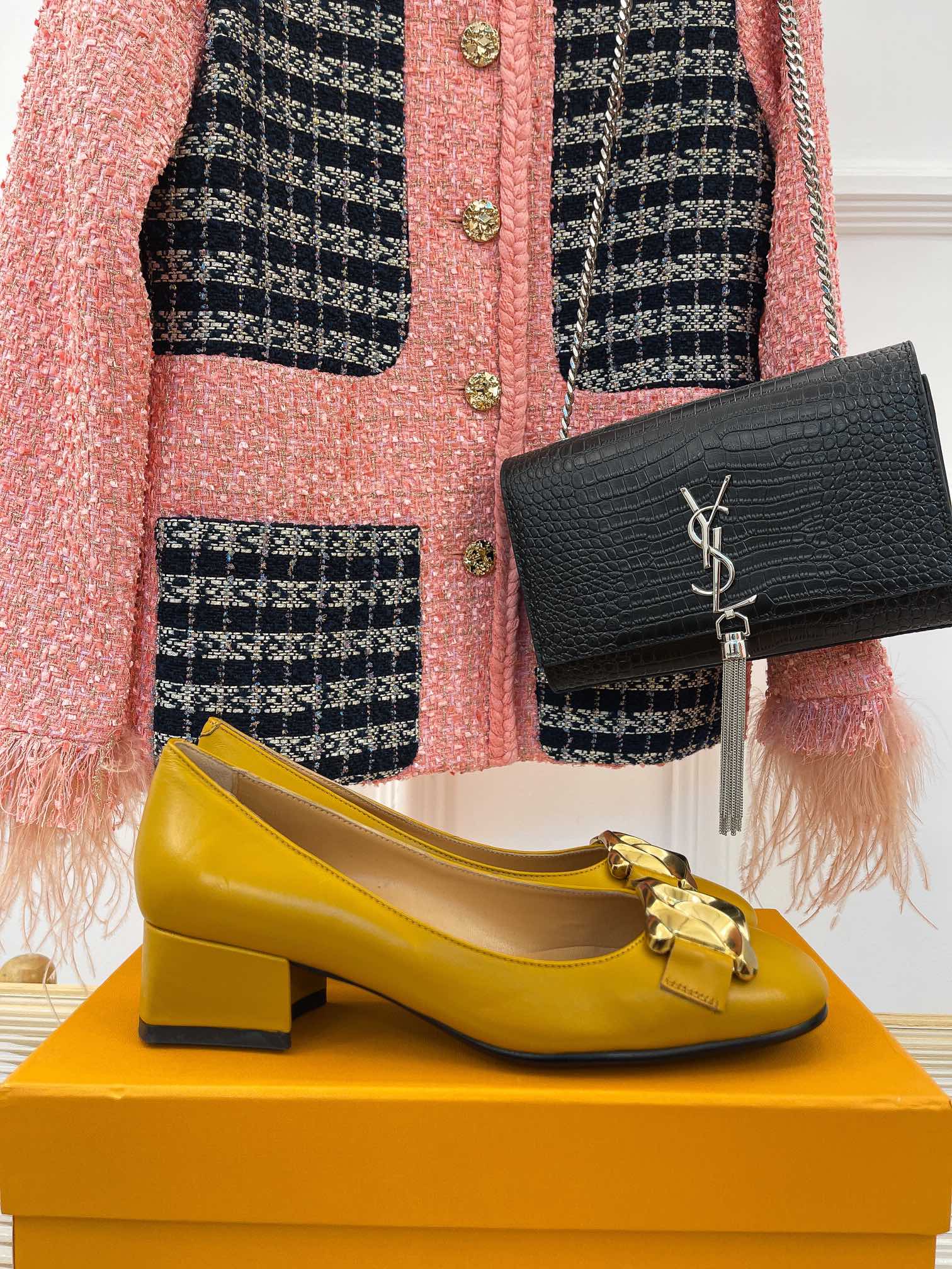 Tods - Лоферы с металлической пряжкой - Бежевый/Желтый