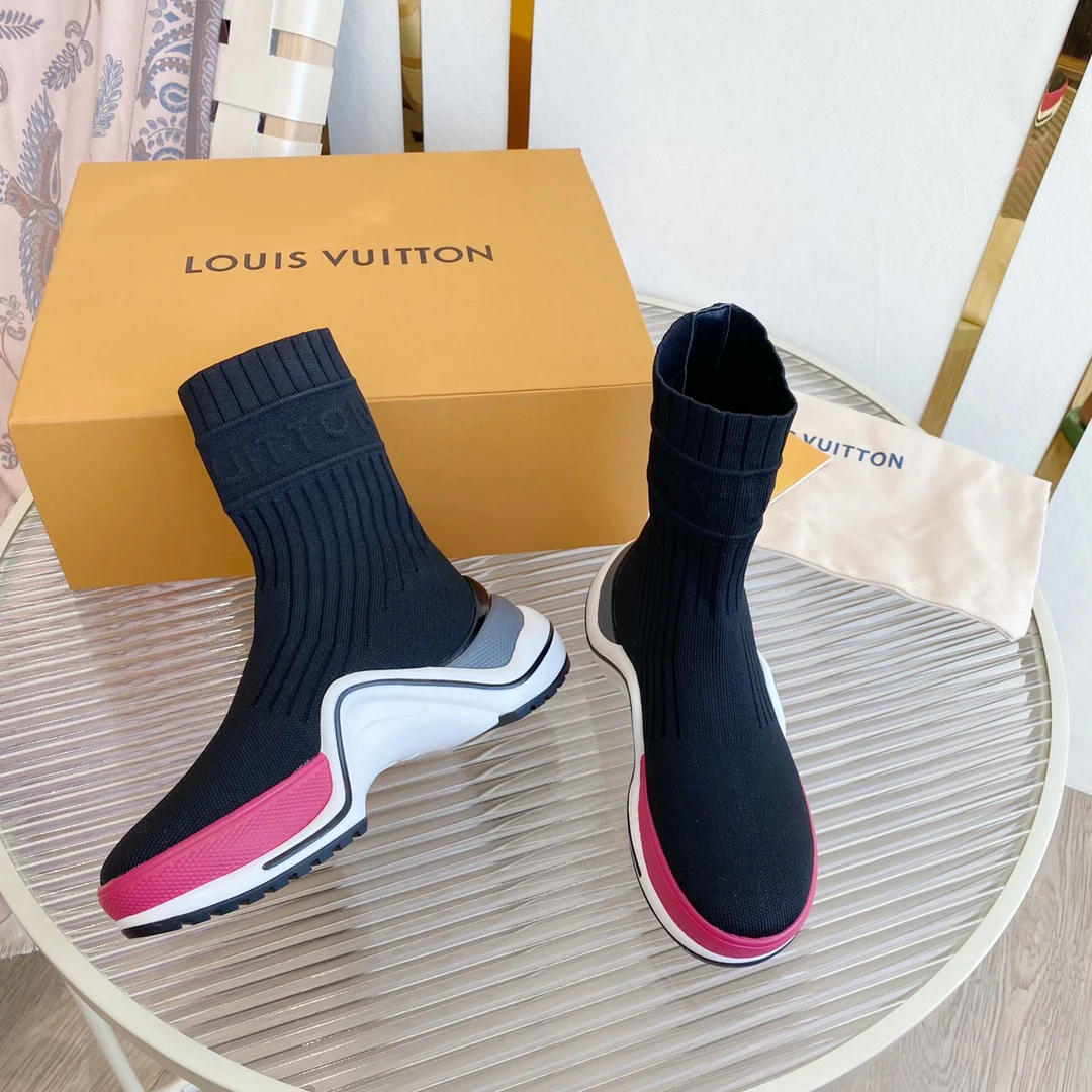 Ботинки LV в классическом подиумном стиле - 