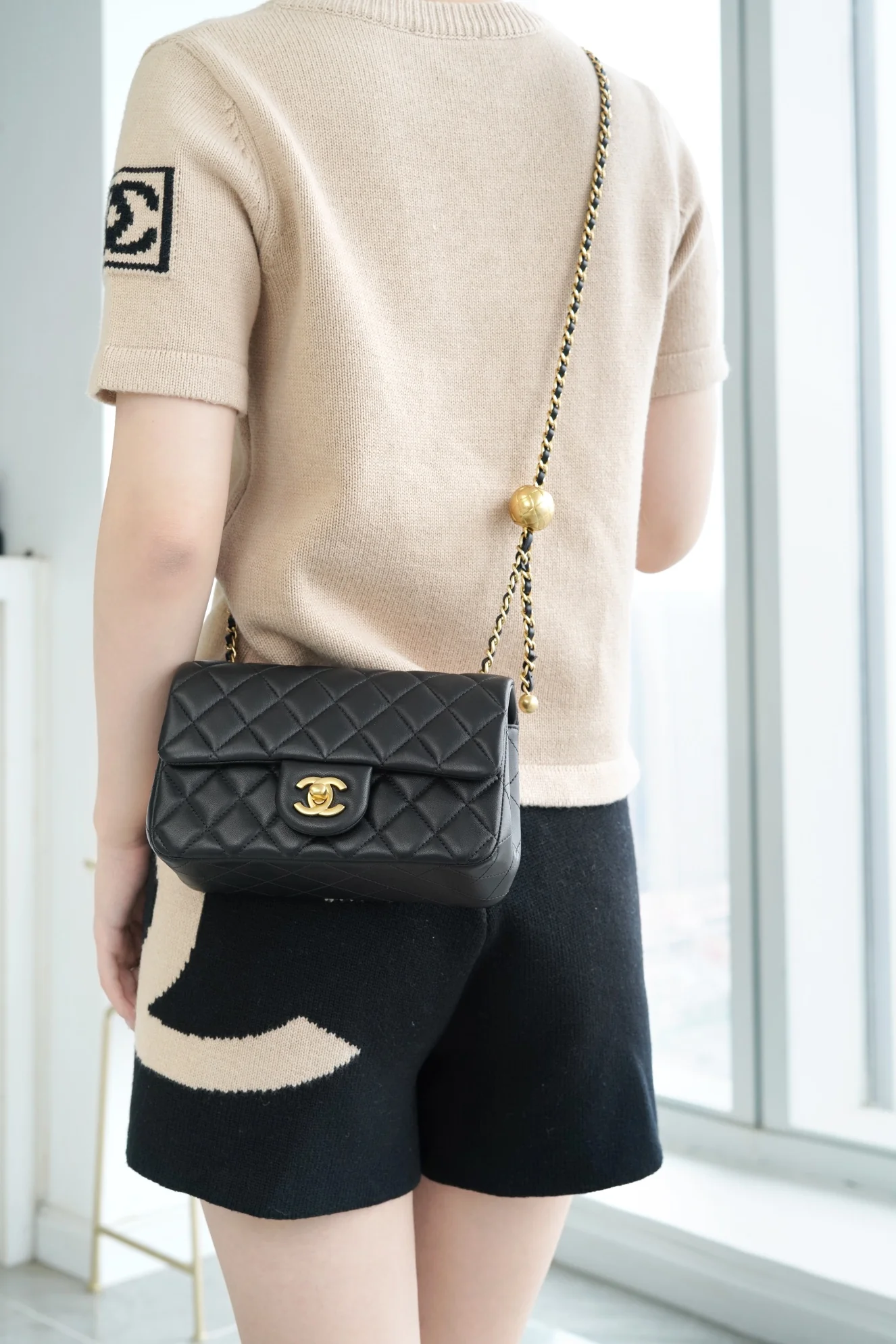 Chanel 23c Gold Ball Mini Black