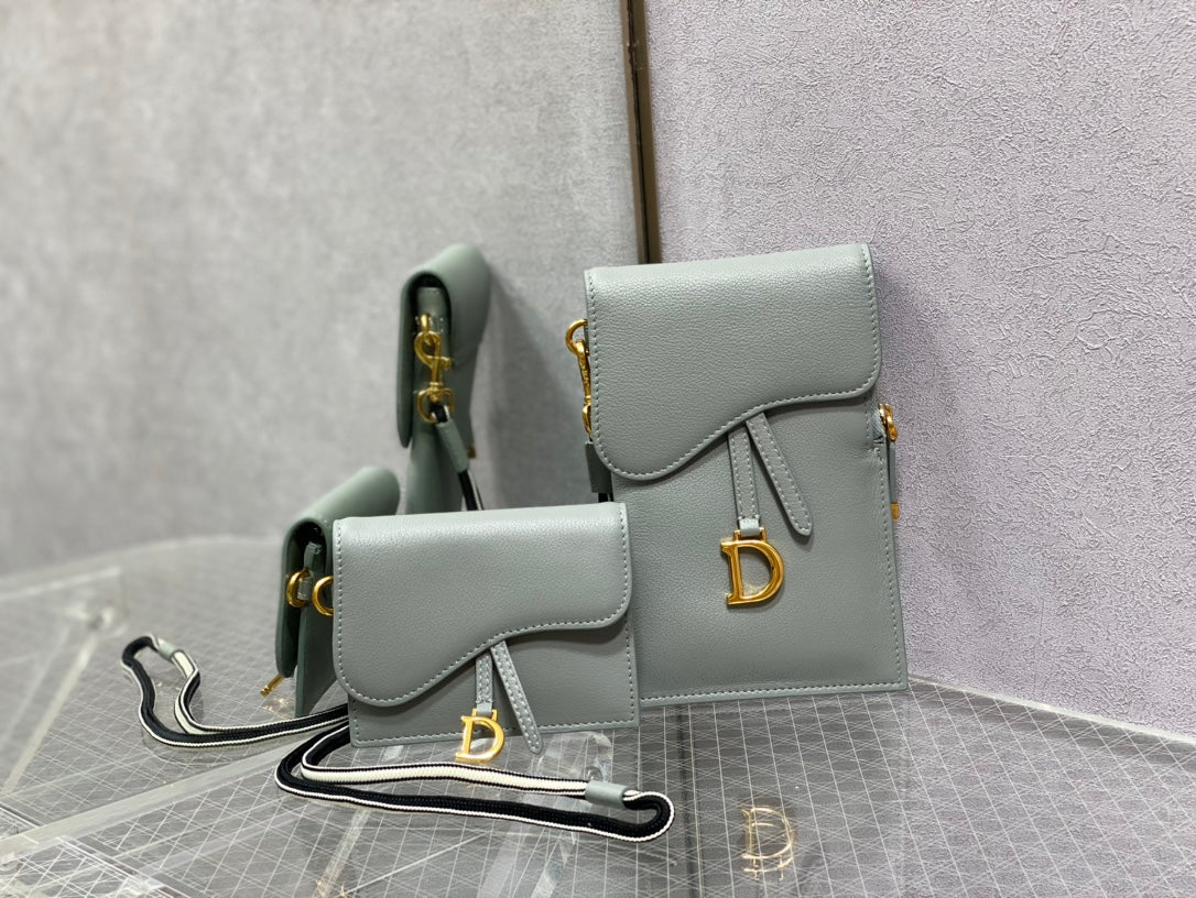 Сумка-чехол для телефона/кошелек Dior Saddle Bag - цвет Rock Grey