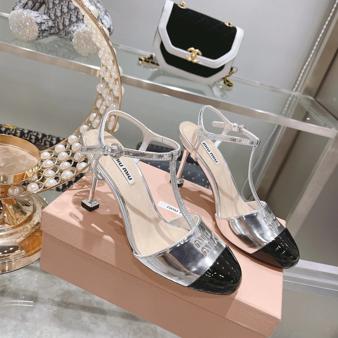 Miu Miu - Босоножки на шпильке с круглым носком