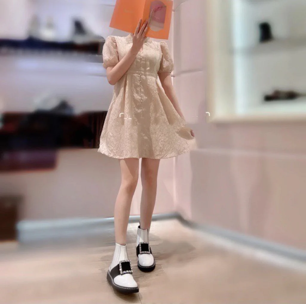 Ботильоны с квадратным носком и пряжкой - 2024 - Ботильоны с металлической пряжкой - Белые