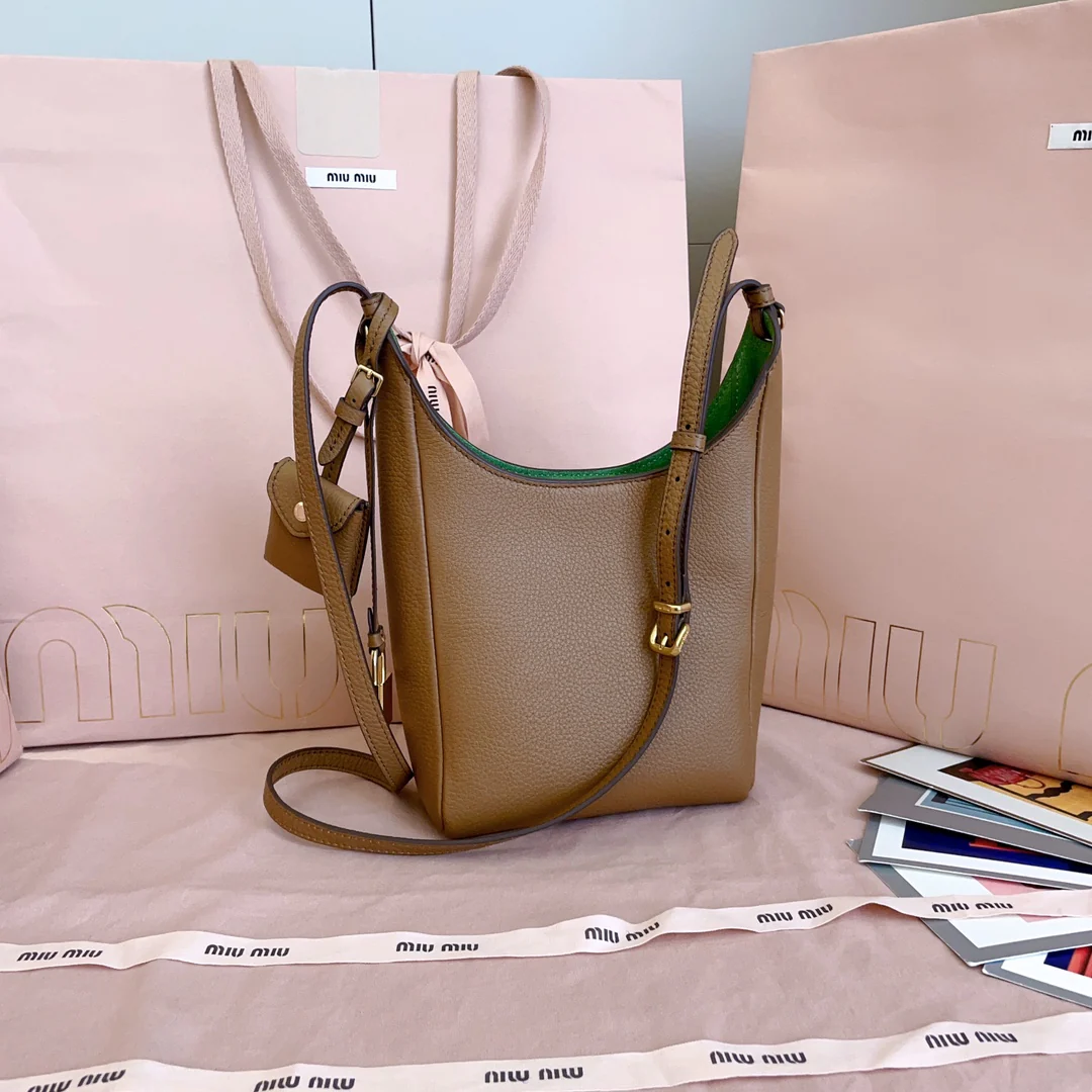 Сумка через плечо Miu Miu-5be099, коричнево-зеленая.