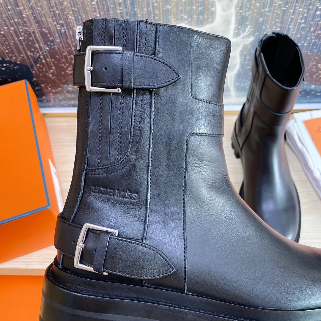 Классические ботильоны Hermes 2023 года - черные