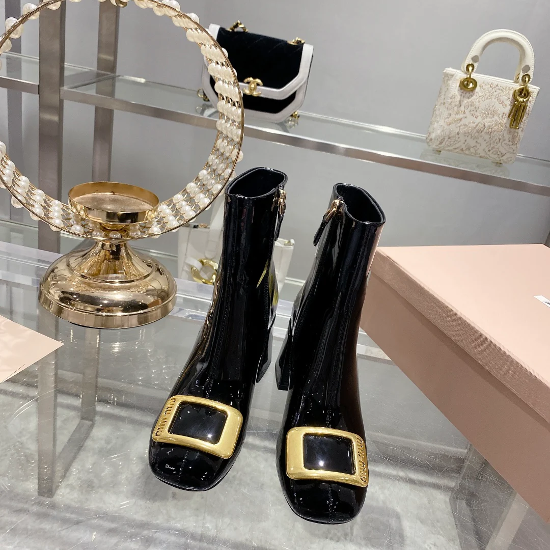 Ботильоны Miu Miu-22 с металлической пряжкой