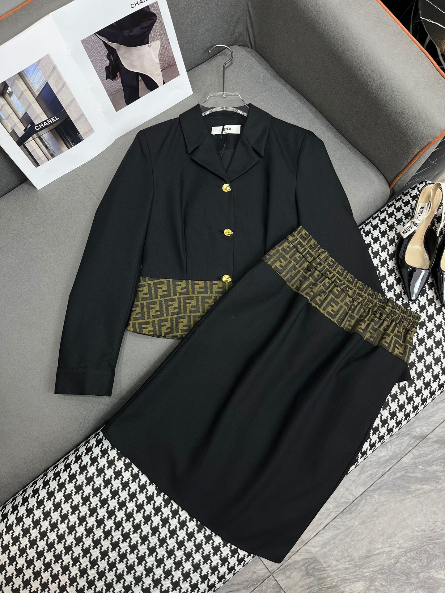 Весенний новый костюм Fendi-2403-24ss