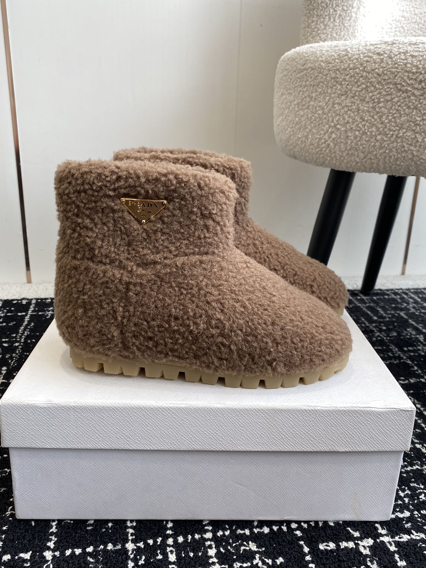 Шерстяные сапоги Miu Miu 2024 - Кофейно-коричневый