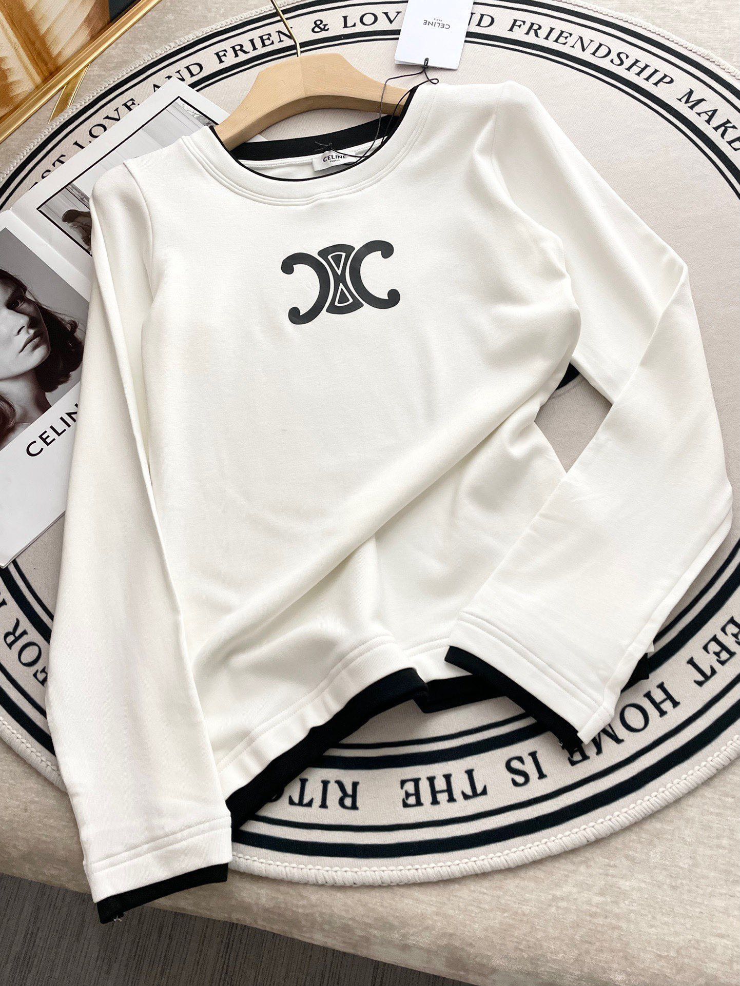 Celine-2404 - Футболка с длинными рукавами и принтом 