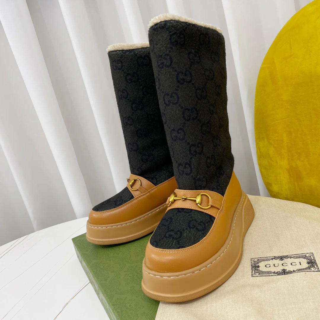 Gucci - Новинка сезона осень/зима 2022 - Шерстяные зимние сапоги