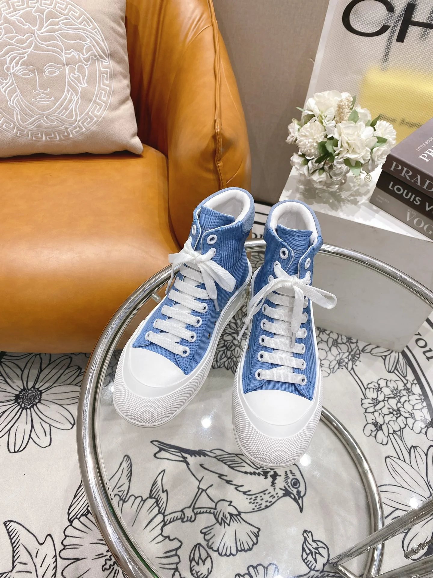 Кед на платформе McQueen - небесно-голубой