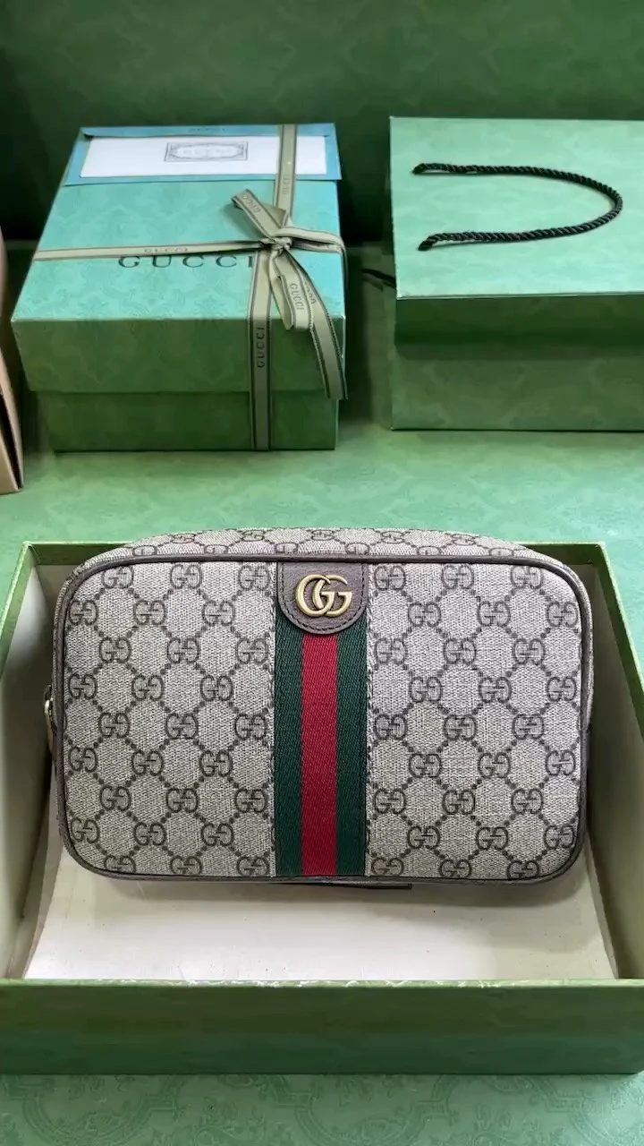 Большая косметичка Gucci Savory - коричневая