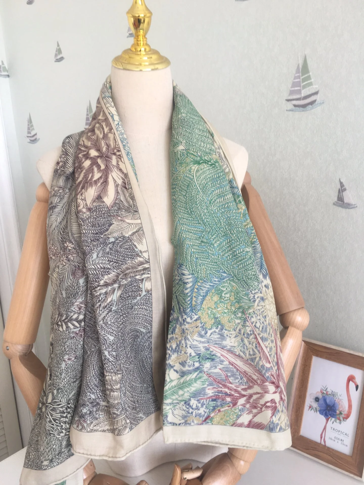 Двусторонний бархатный платок Hermes 140 - 3 шт.