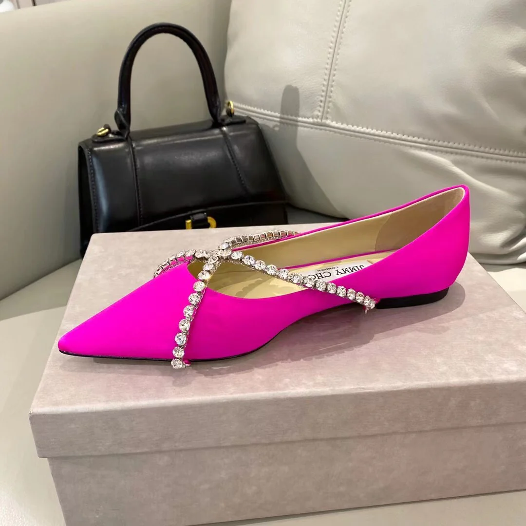 Jimmy - Цепочка с крестом и стразами - Туфли на плоской подошве - Персиково-розовый