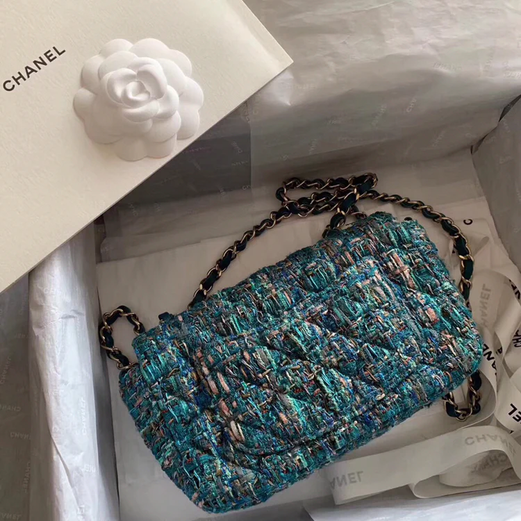 Плетеная сумка Chanel CF - темно-синяя